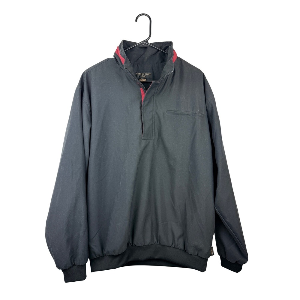 Daniel Gray Golf Mens Medium Black Quarter Zip Microfiber Windbreaker Jacket Red